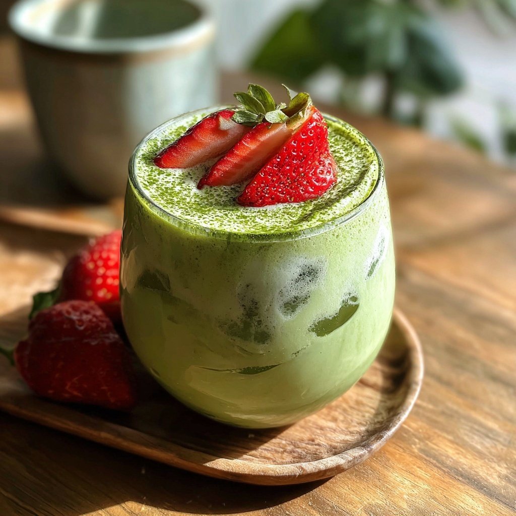 Iced Strawberry Matcha Latte Recipe