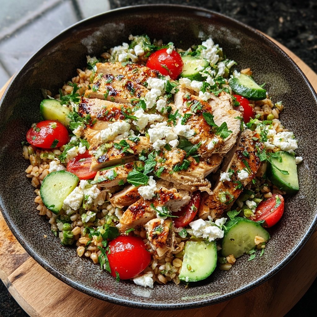 Mediterranean Farro Bowl With Chicken
