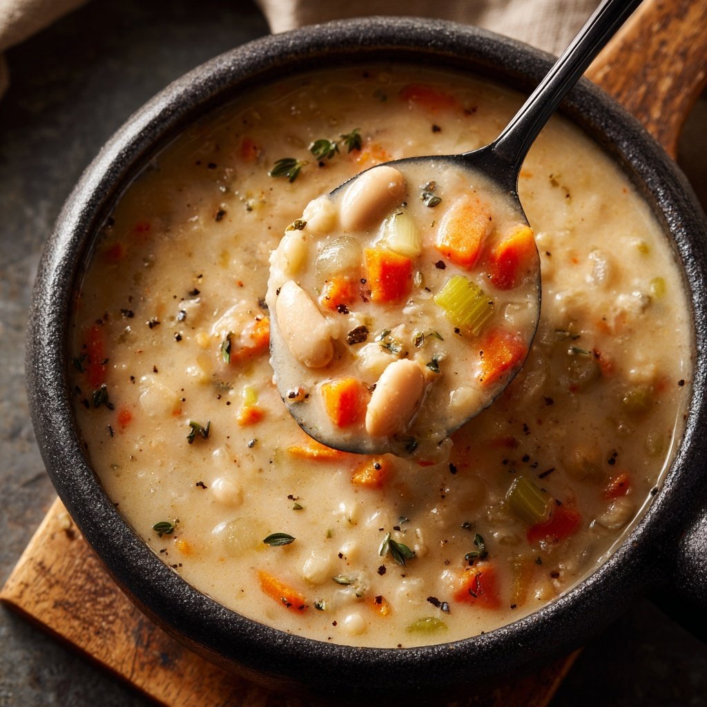 Healthy Crockpot White Bean Soup
