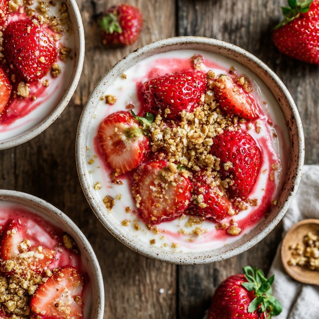 Strawberry Cottage Cheese Bowls
